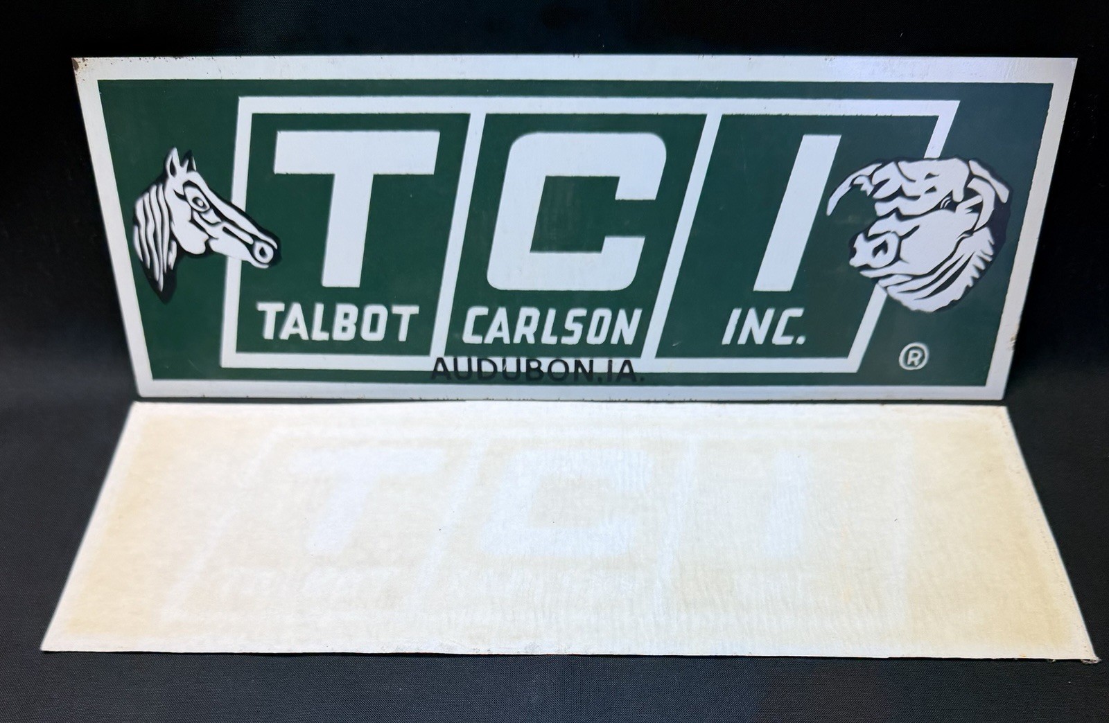 SST Talbot Carlson Inc Sign Horse Steer Graphic Audubon IA NOS