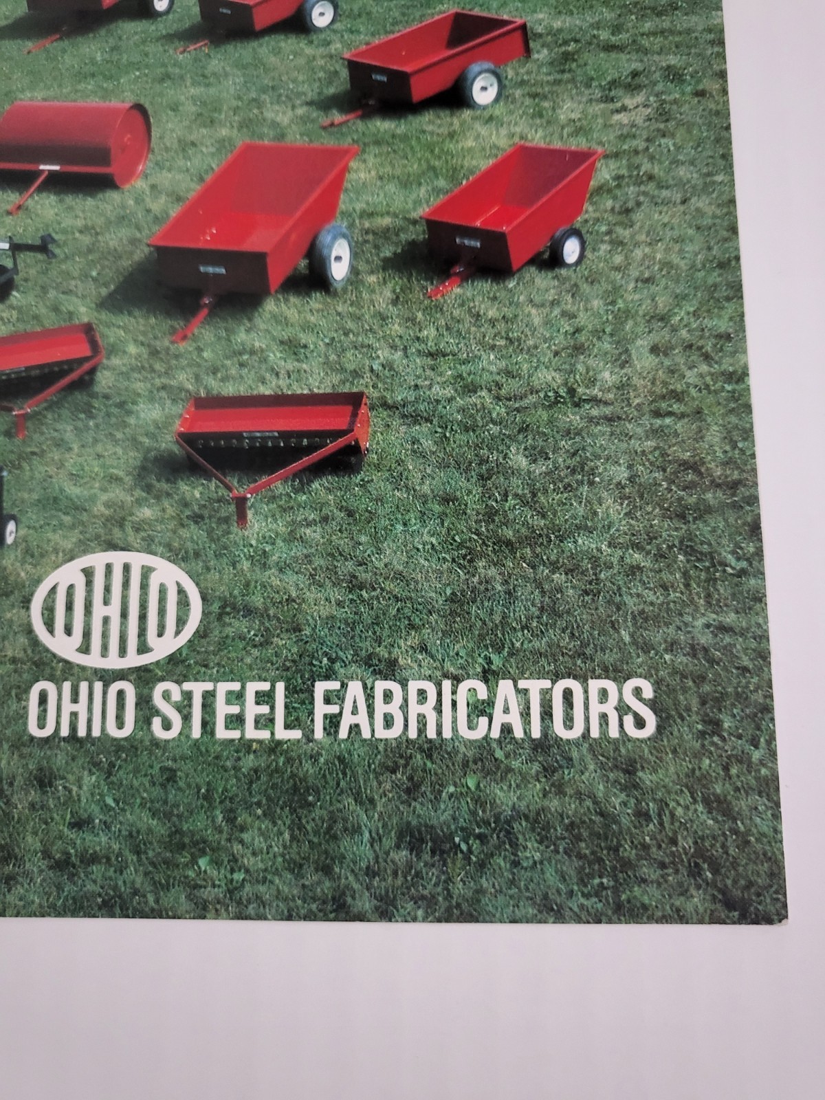 1980s Equipment BROCHURE Ohio Steel Fabricators Carts Aerator Rollers Plow Disc