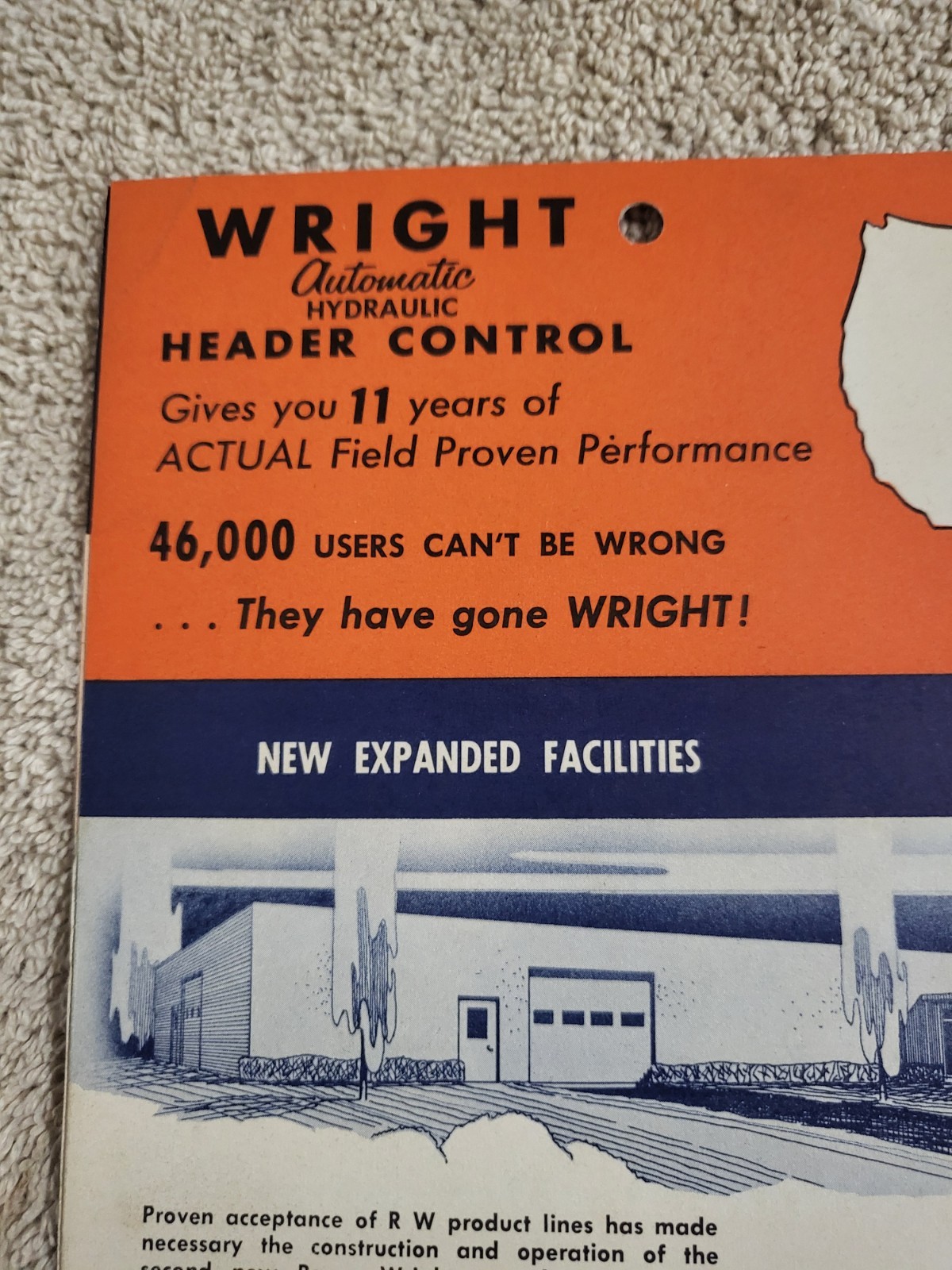 Vintage 1966 Brochure ROPER-WRIGHT HYDRAULIC Combine HEADER CONTROL FARM AG