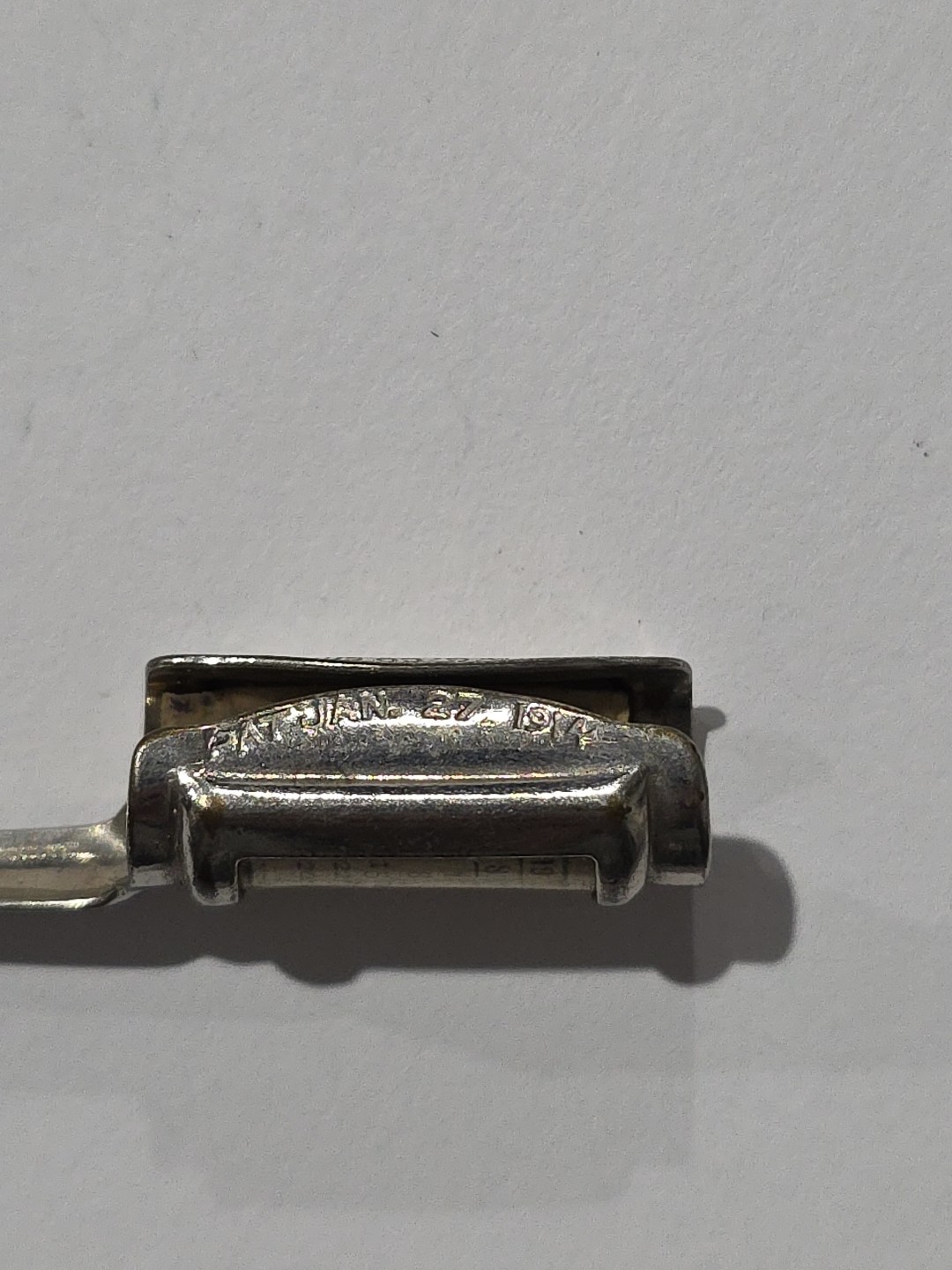 Vintage Pencil Clip, Stamped July 27, 1914 w/December 1918 Paper Calendar