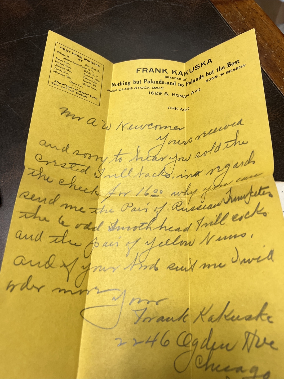 Vintage 1916 West Side Feed & Coal Chicago Ill. Envelope & Letterhead