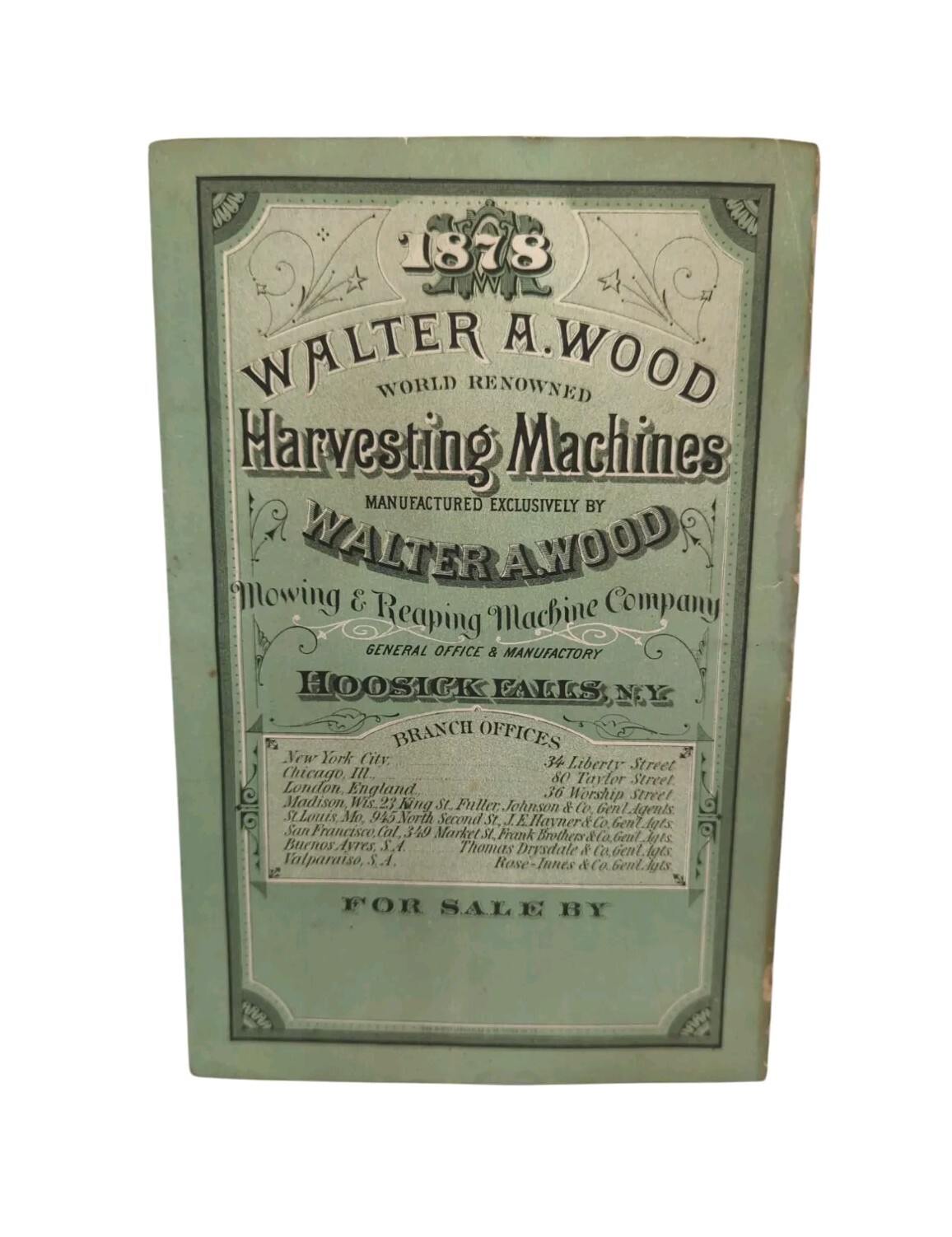 1878 Walter A. Wood Harvesting Machine Mower Reaper Catalog Brochure 25th Annual