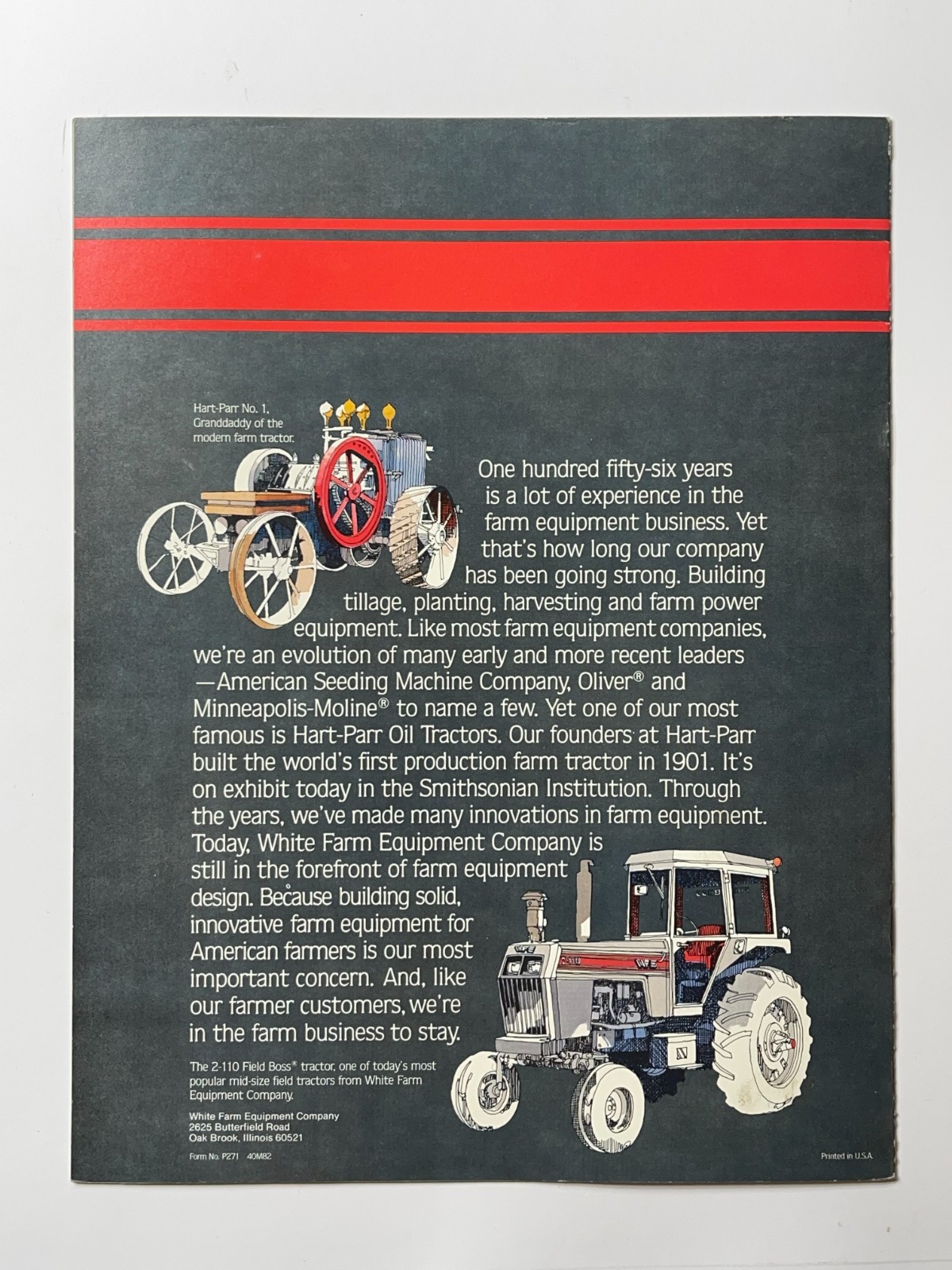 1982 White Field Boss 2-88 / 2-110 Tractor Sales Brochure *Showroom Sales Book*