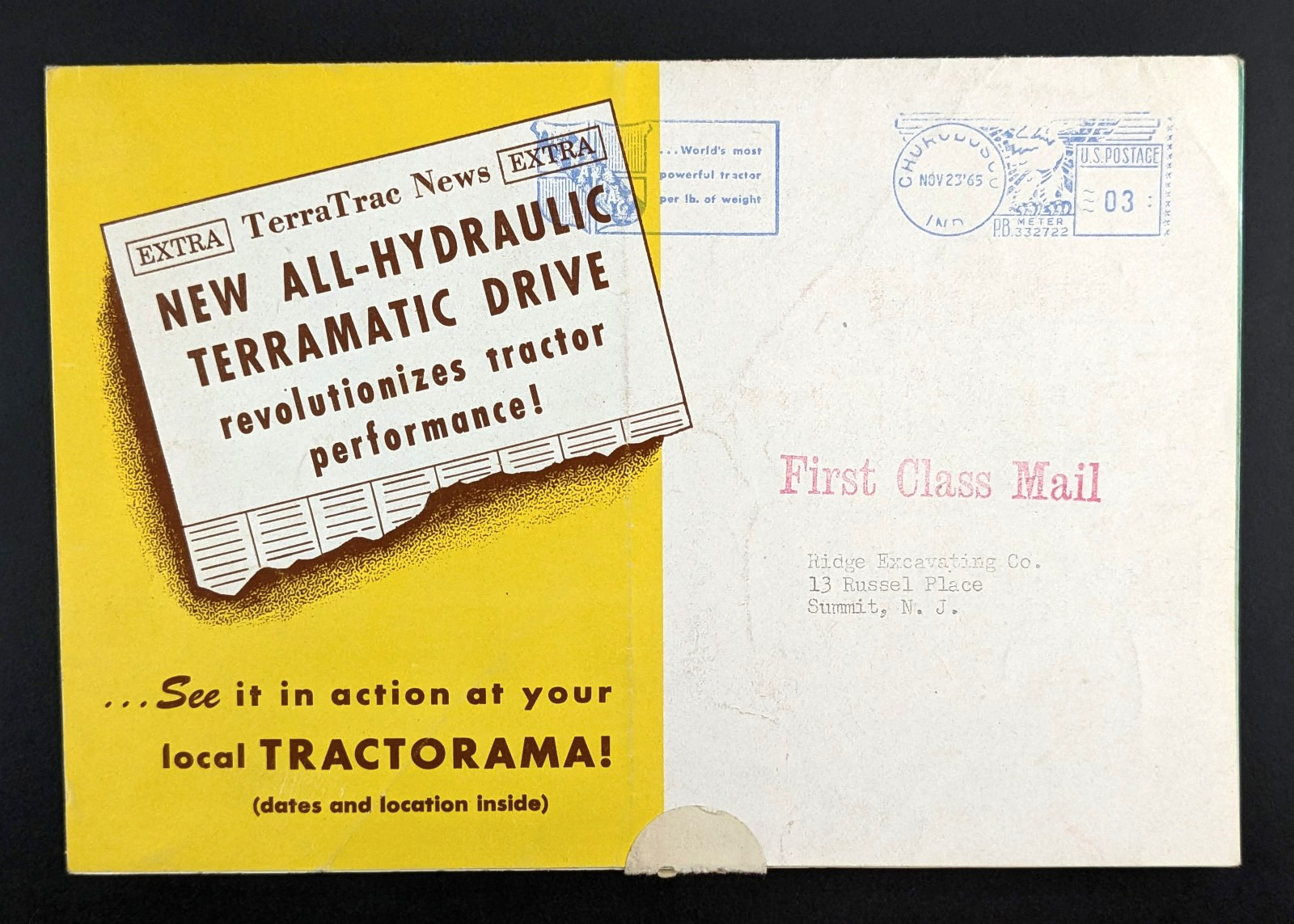 1965 Terratrac 600 Loaders & Dozers Brochure Mailer American Tractor