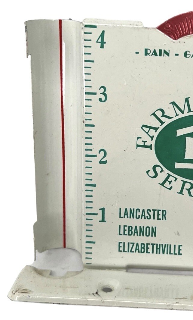 Vtg Farm Credit Service Rain Gauge Recorder Lancaster PA Missing Glass Tube