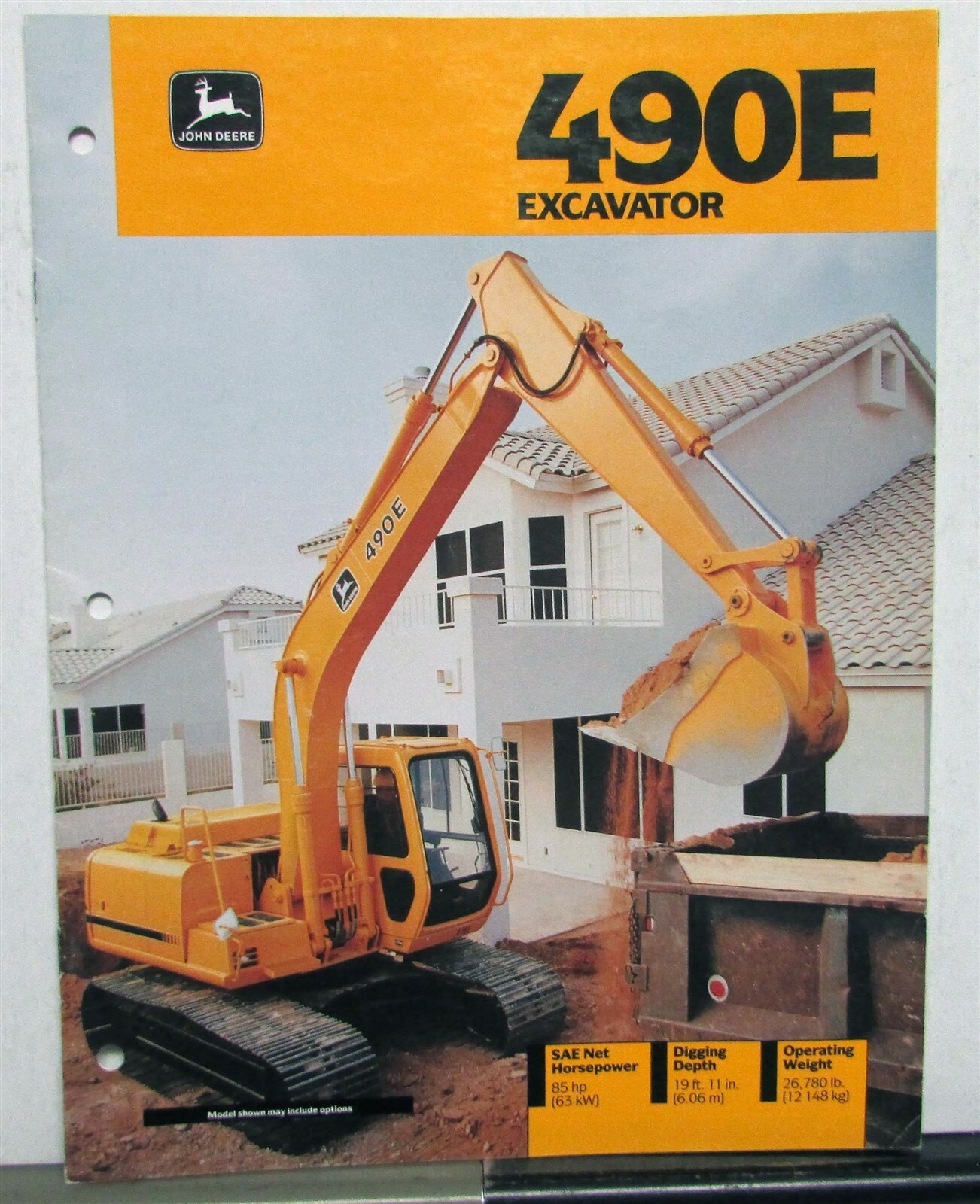 1992 Caterpillar 490E Excavator Construction Sale Brochure