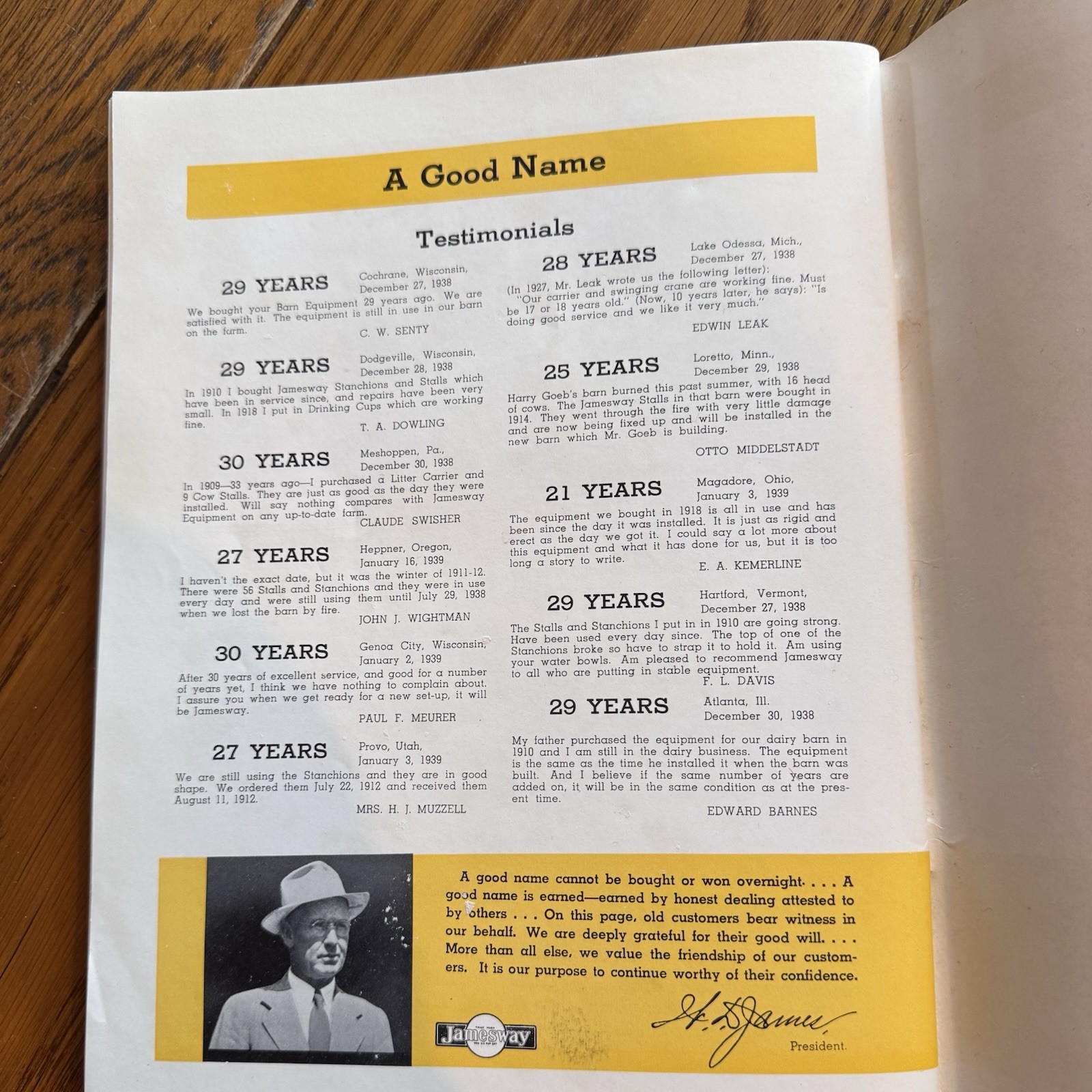 1940s JAMESWAY Barn Equipment Catalog
