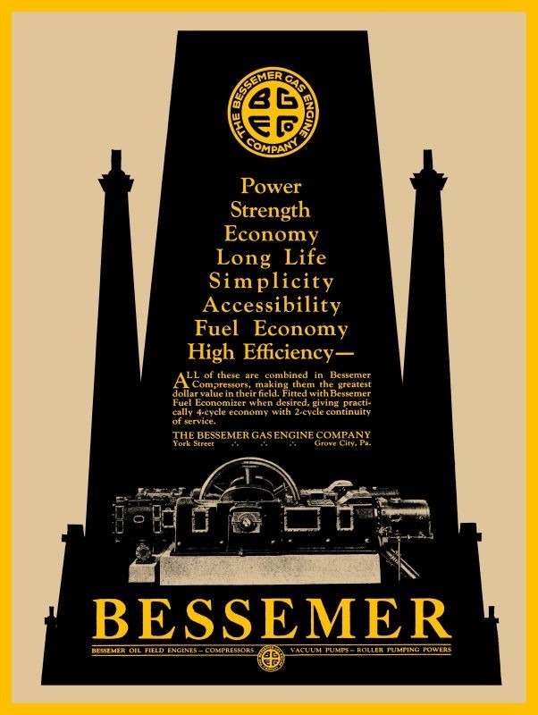 1927 Bessemer Gas Engine Co. NEW Metal Sign: 12×16&Prime; Grove City Pennsylvania