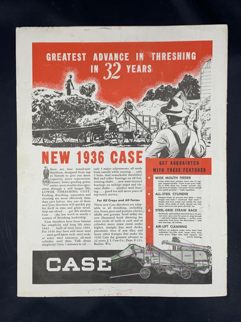 Magazine Ad* – 1936 – Case Threshers – Racine, WI