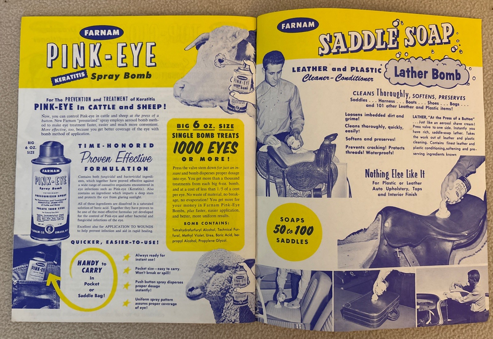 Vintage 1967 FARNAM Livestock Products Catalog 68-P and Order Form