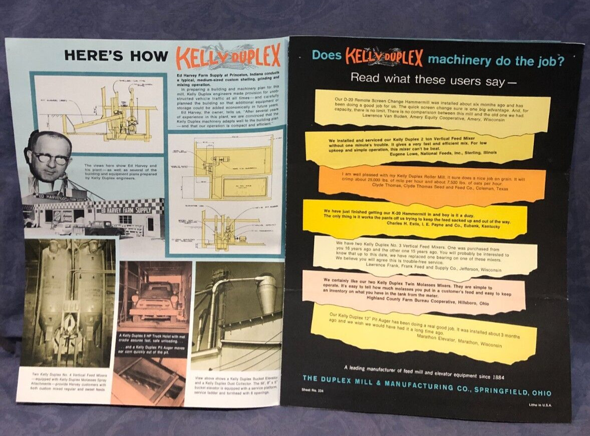 Kelly Duplex Machinery And Planning Sales Brochure