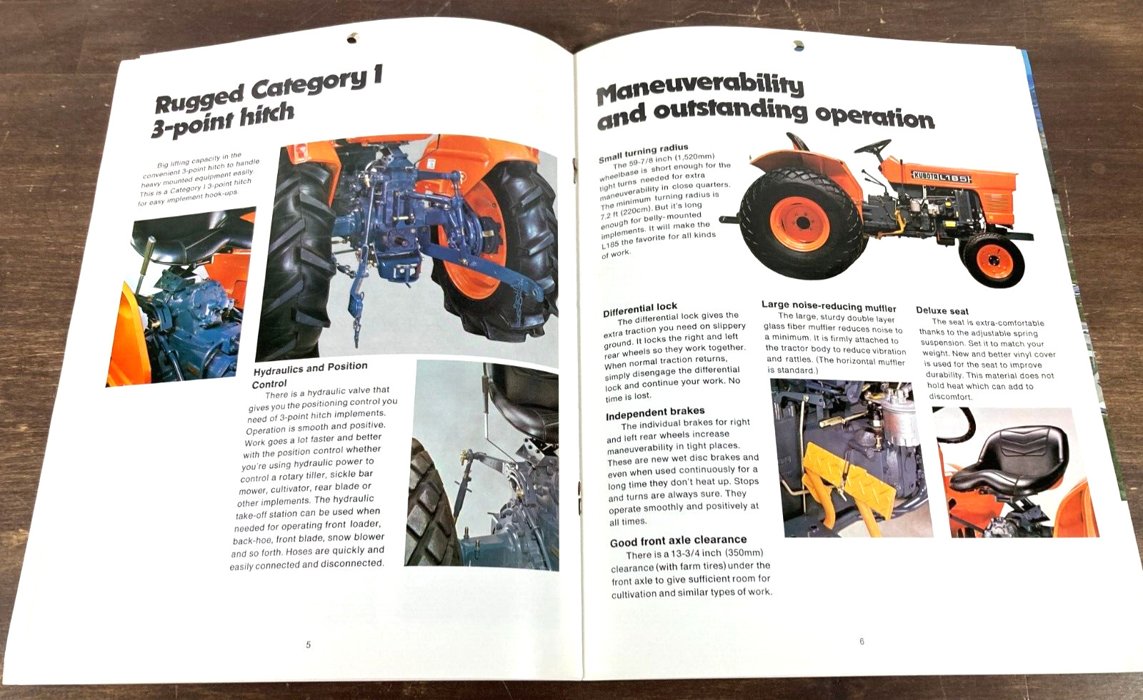 Kubota L185 Diesel Tractor 1979 Dealer Sales Brochure Farm Equipment Japan