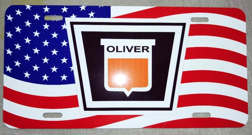OLIVER TRACTOR- AMERICAN FLAG LICENSE PLATE