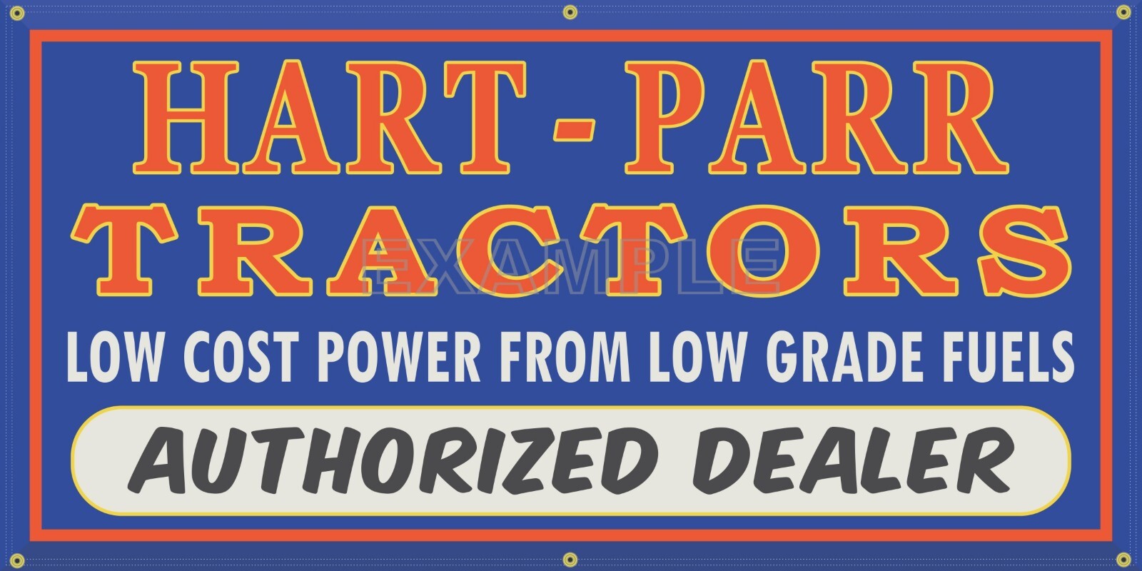 HART PARR OIL TRACTORS DEALER PARTS SERVICE VINTAGE OLD SIGN REMAKE BANNER