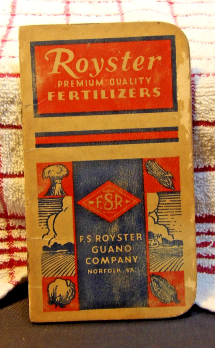 Royster Fertilizer Notebook Memo Book 1954