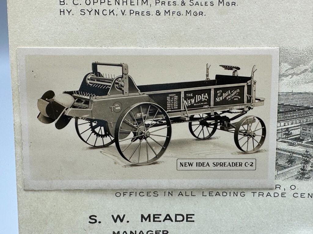 1923 NEW IDEA Manure SPREADER Mini PHOTOGRAPH Farm Advertising Letter
