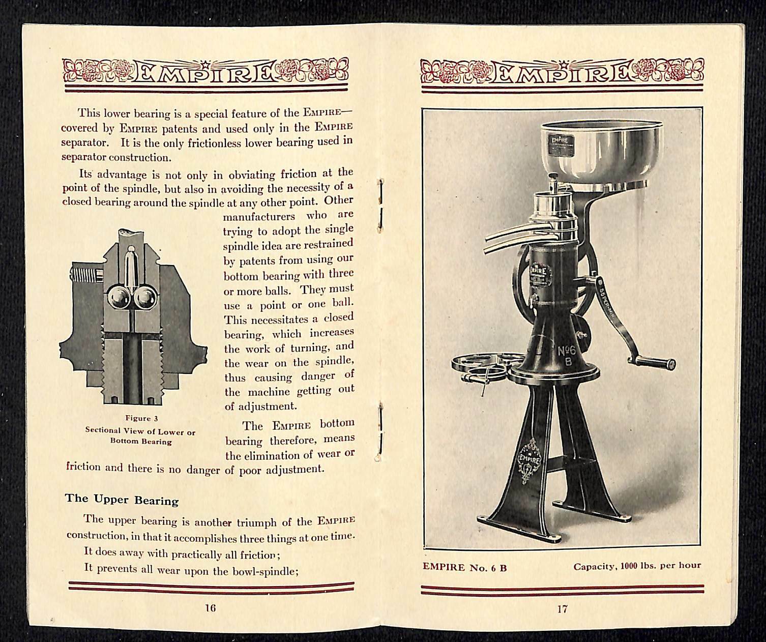 Scarce Empire Line of Cream Separators Catalog 11 Models and Parts 31pp c1910