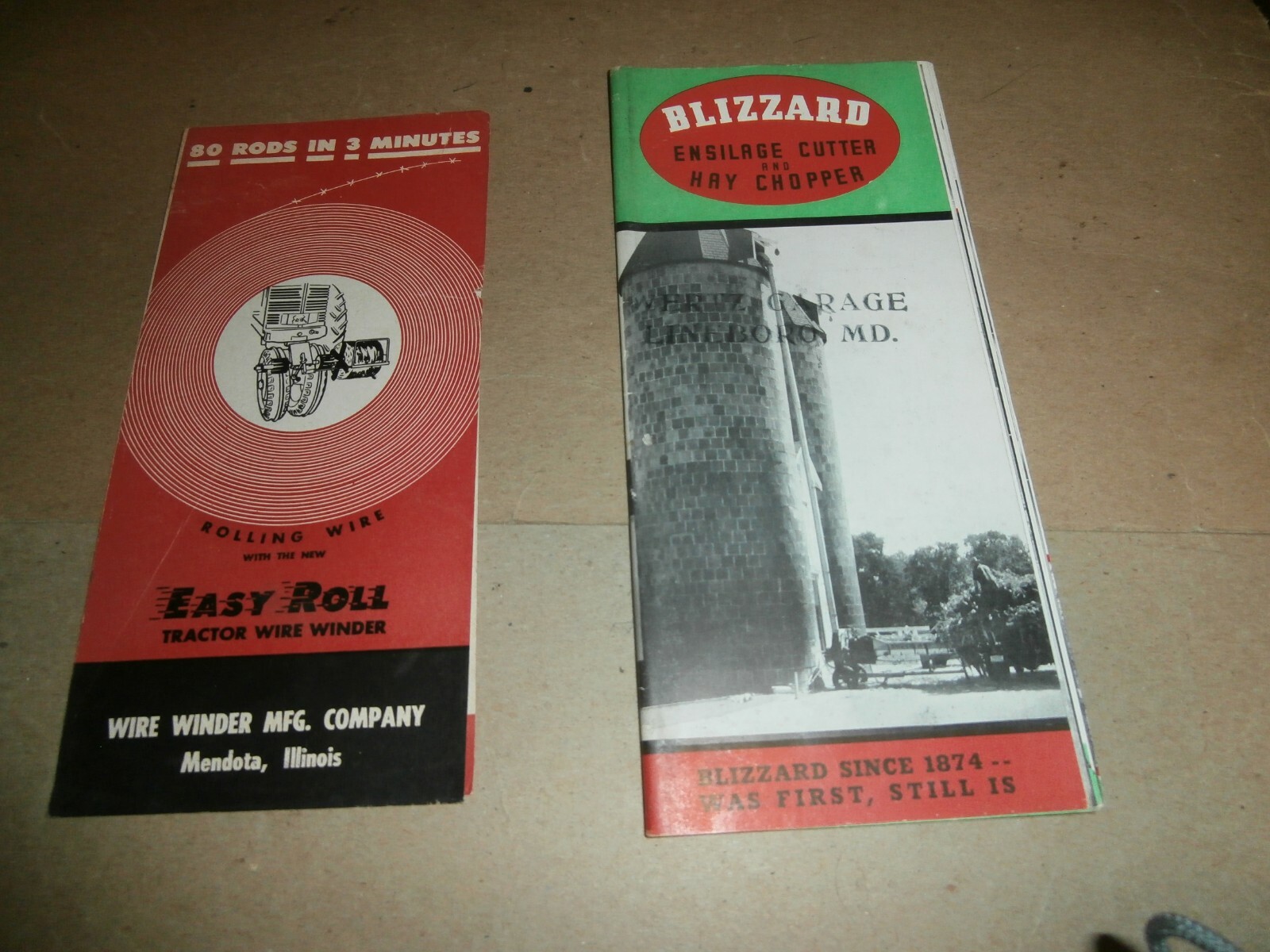 Vintage Farm Equipment Brochures Blizzard Ensilage Cutter Easy Roll Wire Winder