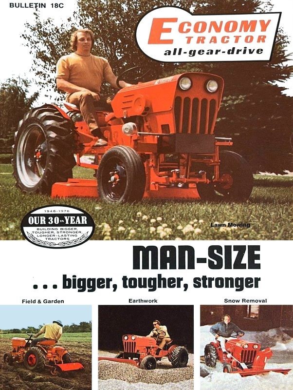 Economy Garden, Lawn Tractor w. Implements NEW METAL SIGN: 9×12&Prime; Ships Free
