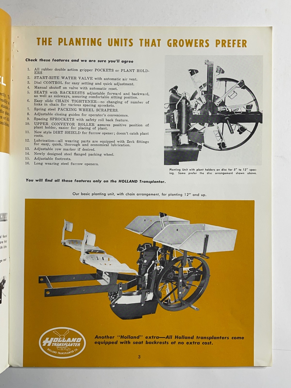 Vintage Holland Transplanters – Sales Brochure *Showroom Booklet*