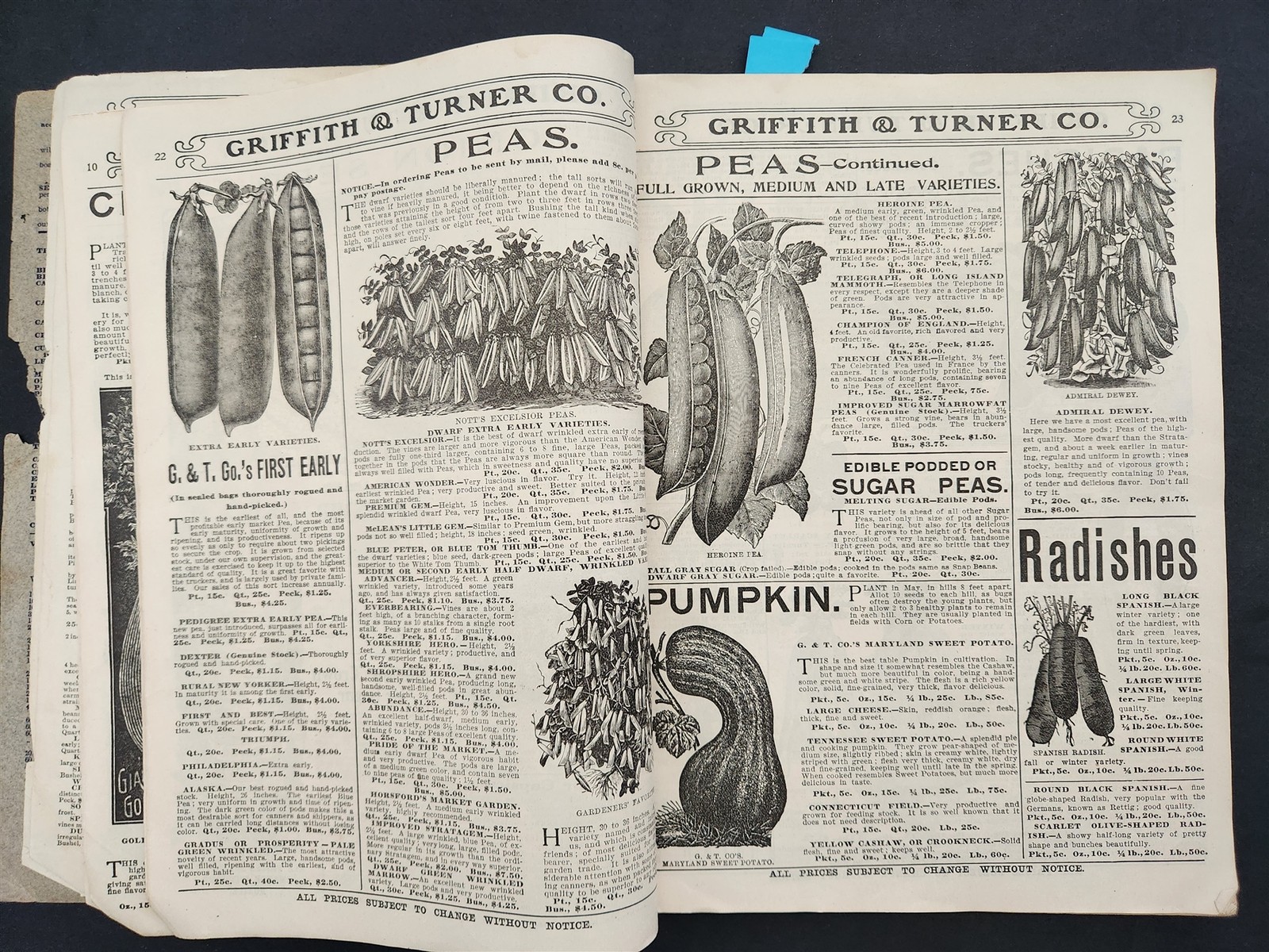 1905 antique GRIFFITH TURNER baltimore md FARM GARDEN SUPPLY CATALOG agriculture