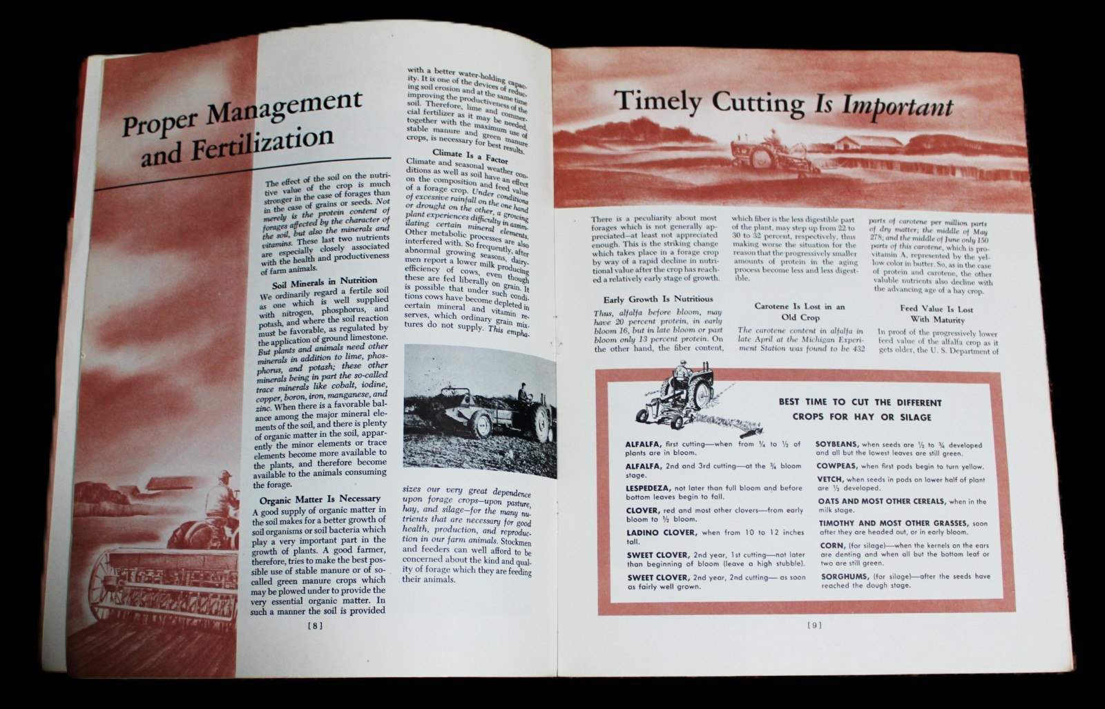 MASSEY HARRIS GOOD FORAGE THE KEY TO LIVESTOCK PROFITS ADVERTISING BROCHURE 1953