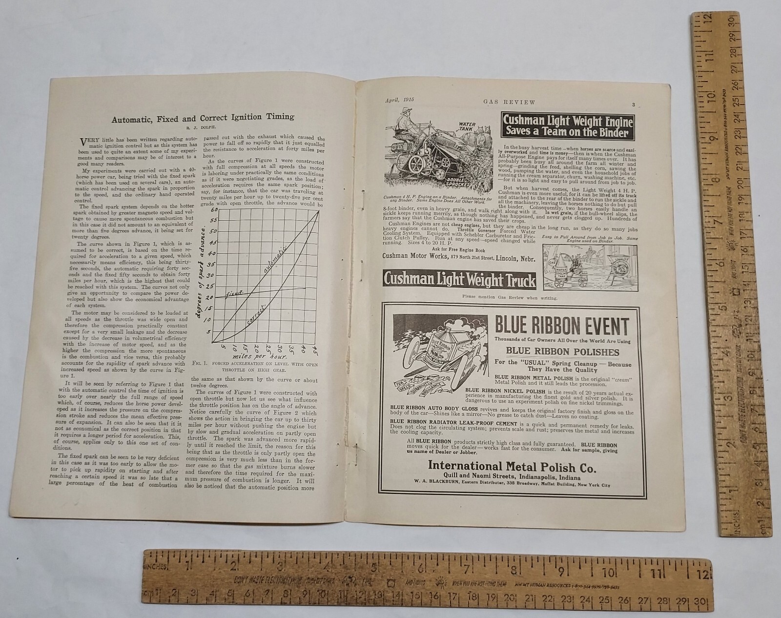 1915 – BATES STEEL MULE – THE JOLIET OIL TRACTOR CO – magazine ad -listing #5822