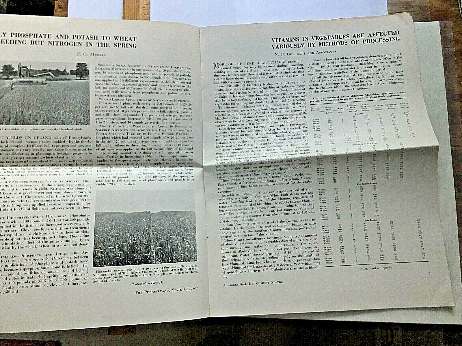 Science for the Farmer. 1947 Penn State Ag. Experimental Station Report. Sup. 1