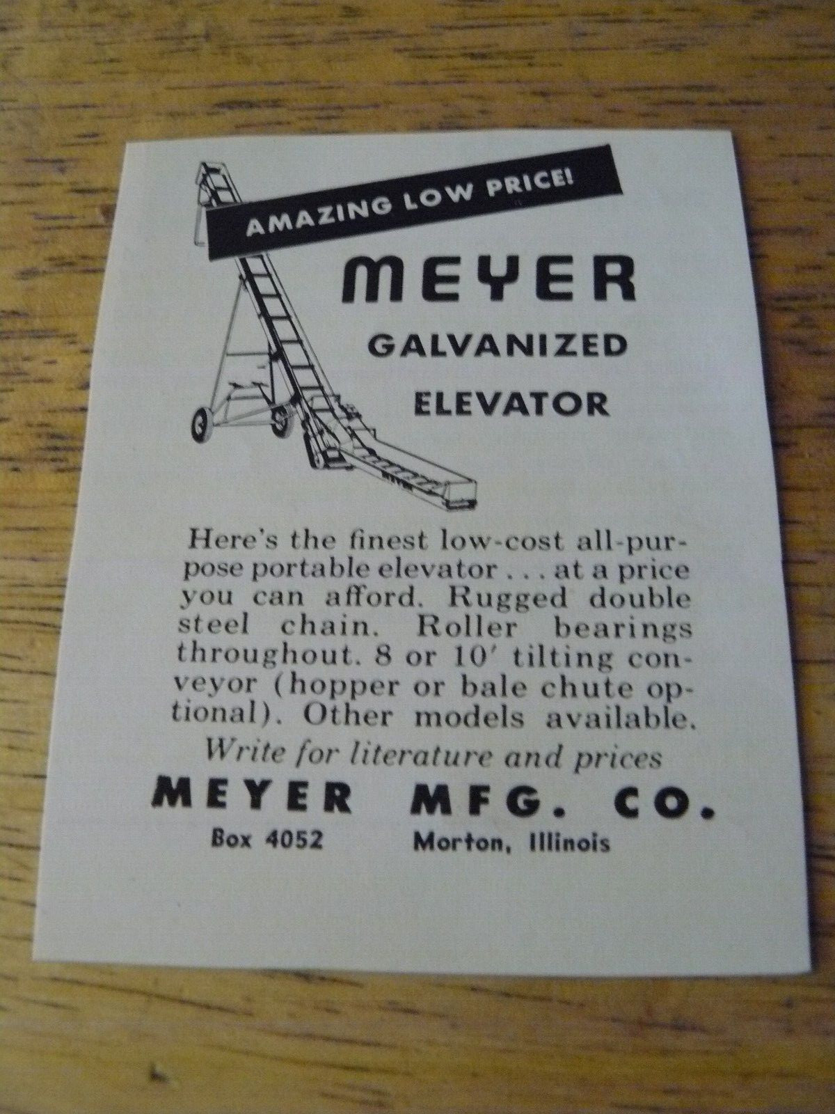 THE FARM QUARTERLY-SPRING 1957-AD -MEYER GALVANIZED ELEVATOR PORTABLE/Morton ILL