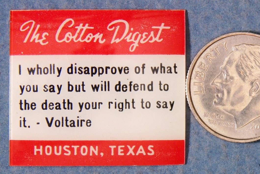 The Cotton Digest Houston Texas Vintage Matchbook Art Proof MBa1