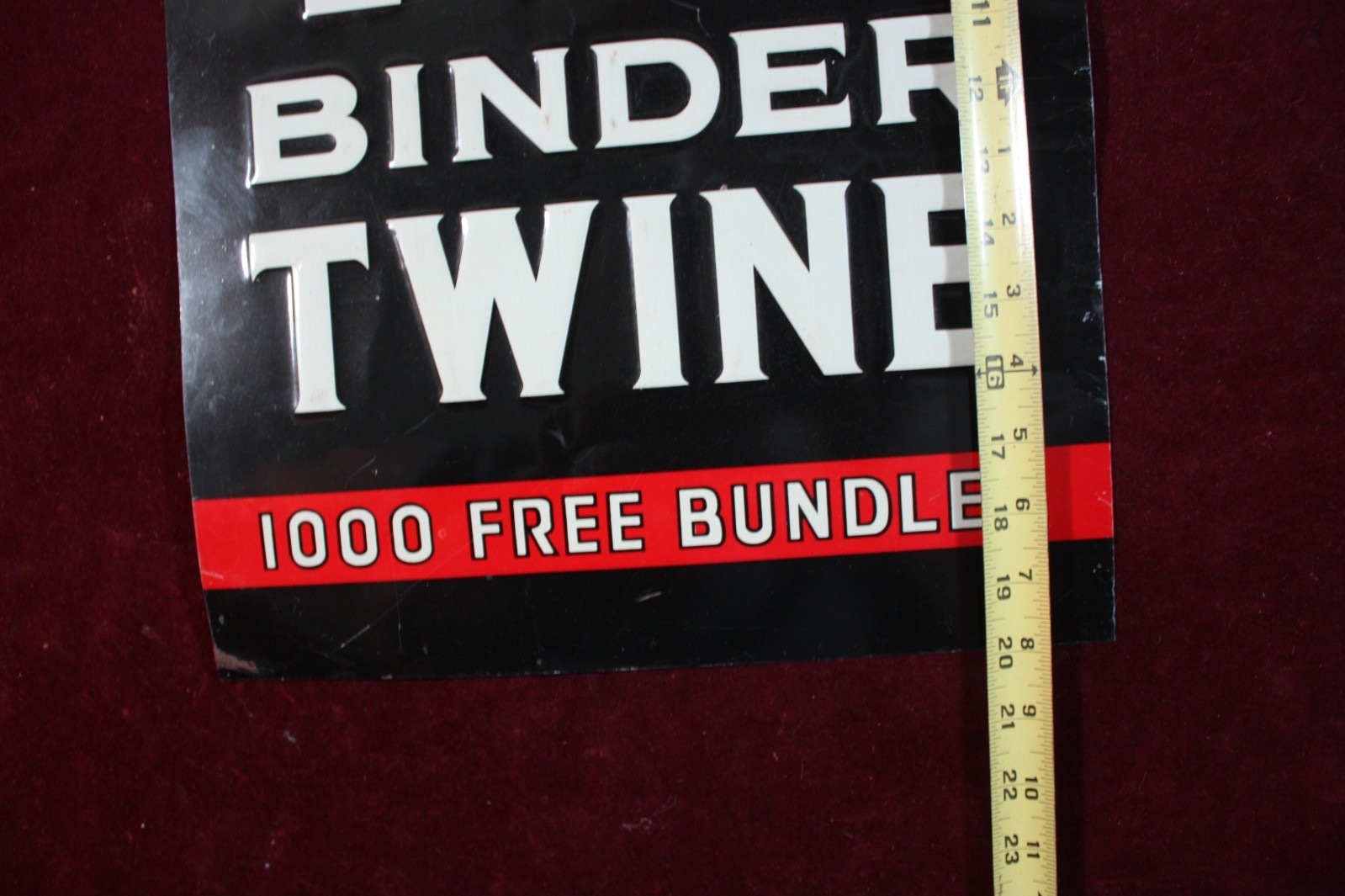 ** VINTAGE WE SELL KO KNOCK-OUT BINDER TWINE TIN SIGN AG DEALER ADVERTISING **