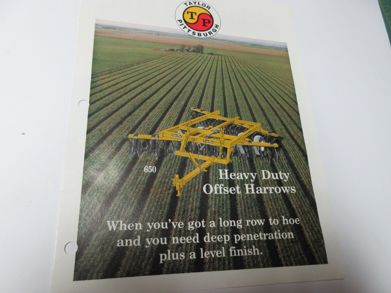 Taylor Pittsburg Heavy Duty Offset Harrows Brochure 4 Page