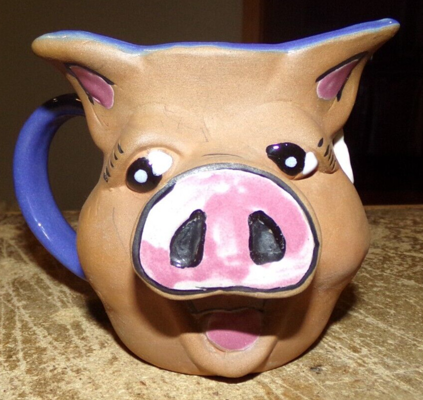pottery pig face coffee mug in nice shape used