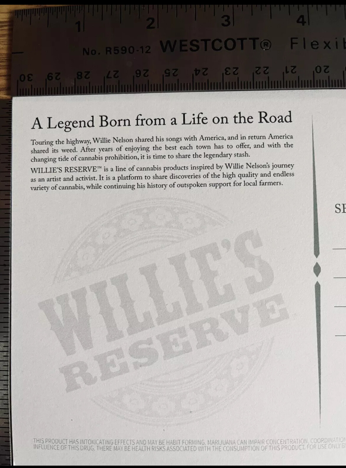Willie&rsquo;s Reserve Cannabis Merchandise – *POSTCARDS*