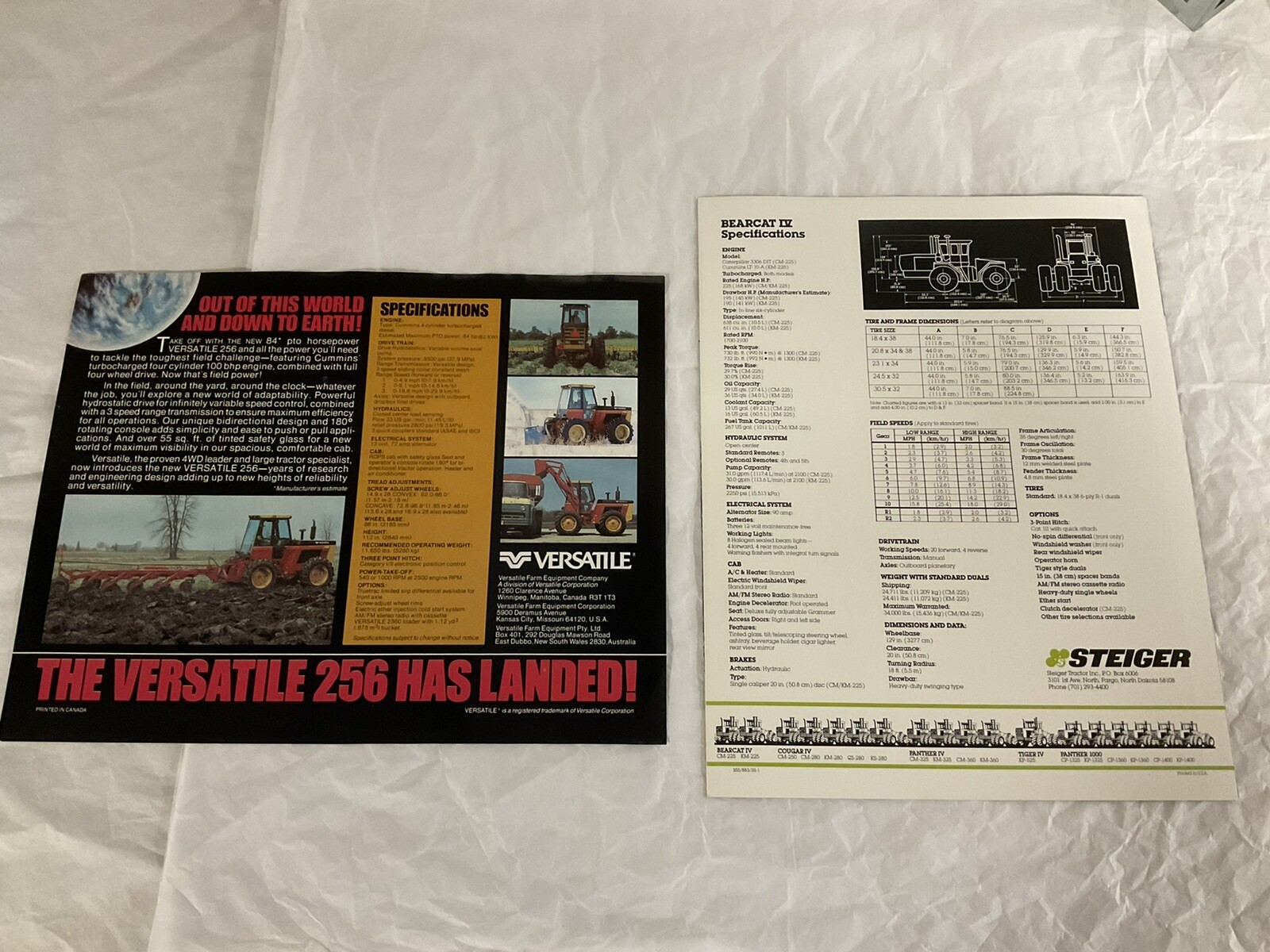 Steiger & Versatile Tractor Brochures