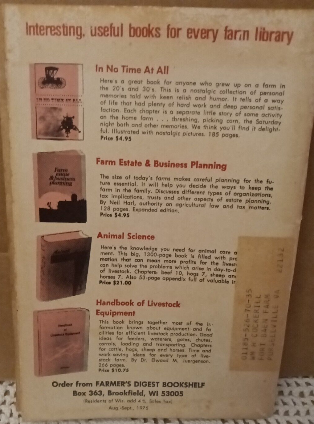 Farmers Digest Magazine Volume 39 Number 3 August September 1975