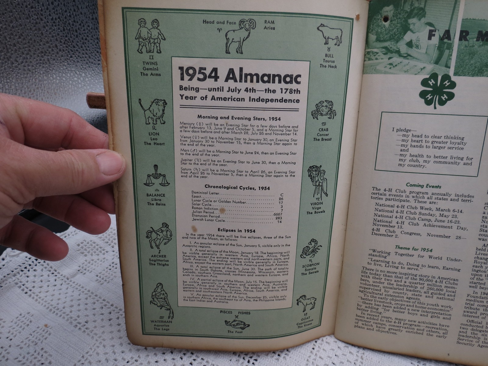 Vintage 1954 The Farm Book Cities Services Oils Booklet- Almanac