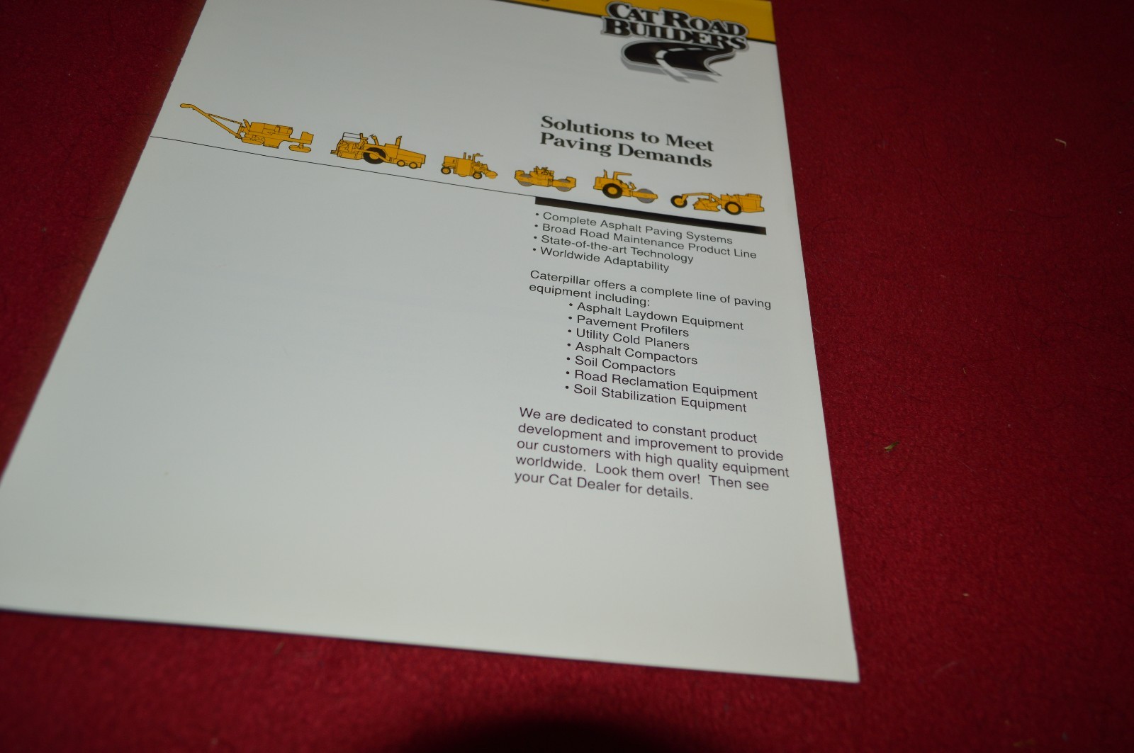 Caterpillar Paving Products Buyers Guide For 1989 Dealer&rsquo;s Brochure DCPA8