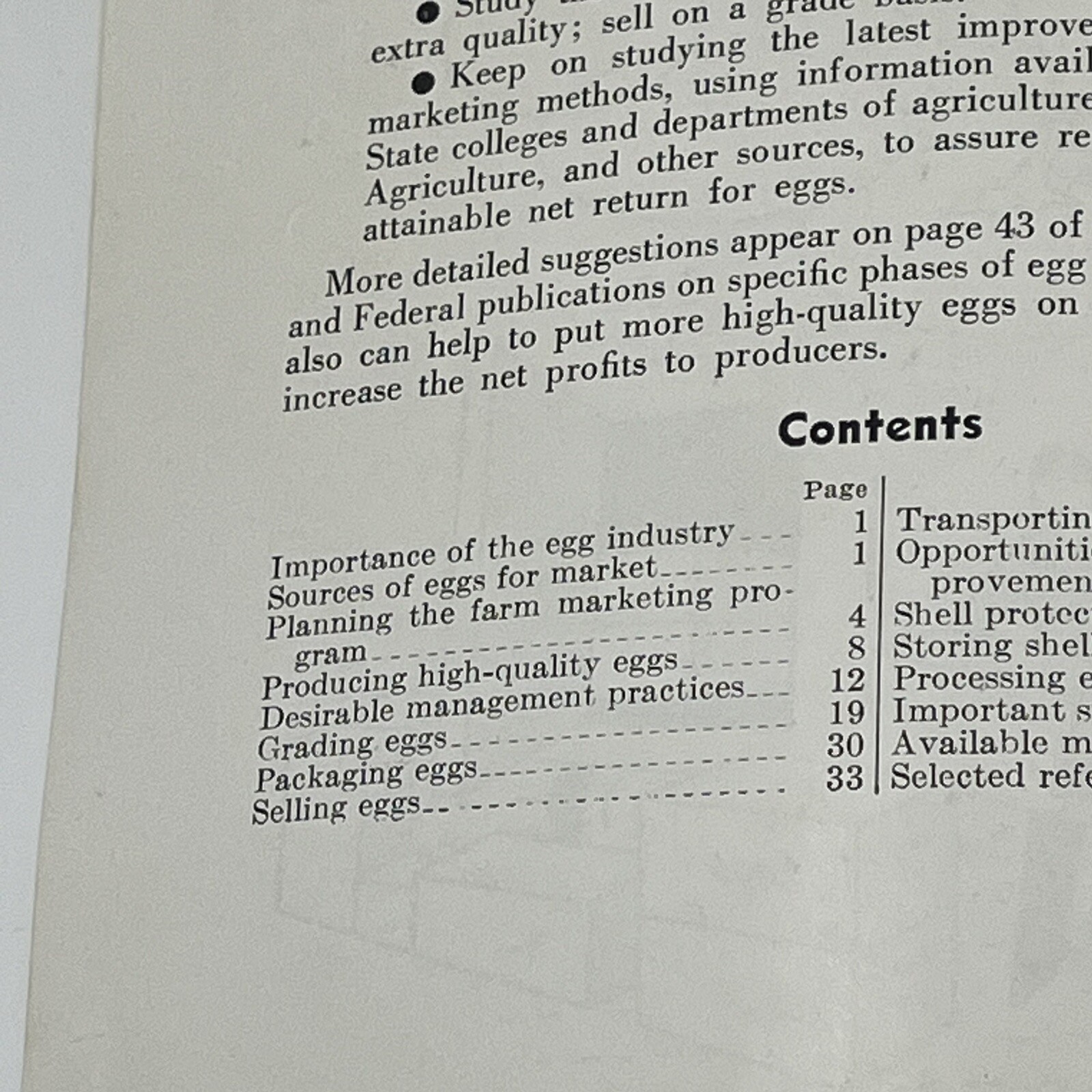 1954 Dept Of Agriculture Marketing Eggs Farmers Bulletin 1378 Booklet Brochure