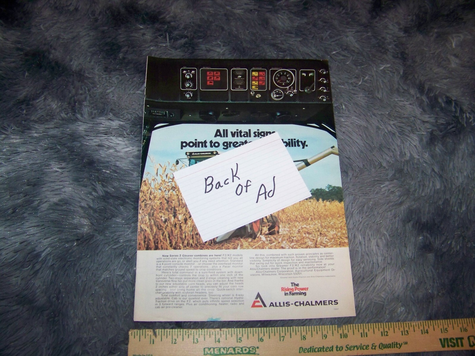 Harvestore Farm / Agricultural Print Ad from Magazine Vintage 1977