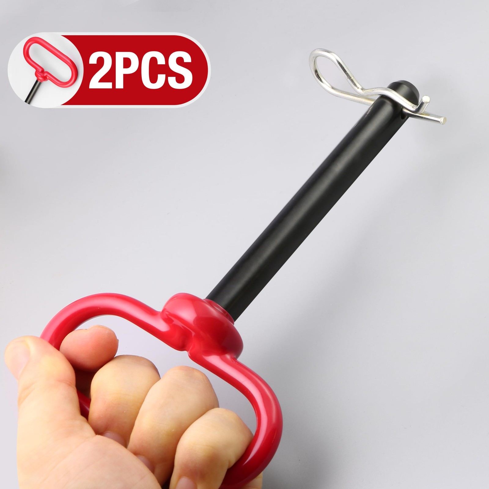 2Pcs Trailer Hitch Pin, 1/2 x 4 Inch Tractor Hitch Pin with R-Clip Pin for Lawn