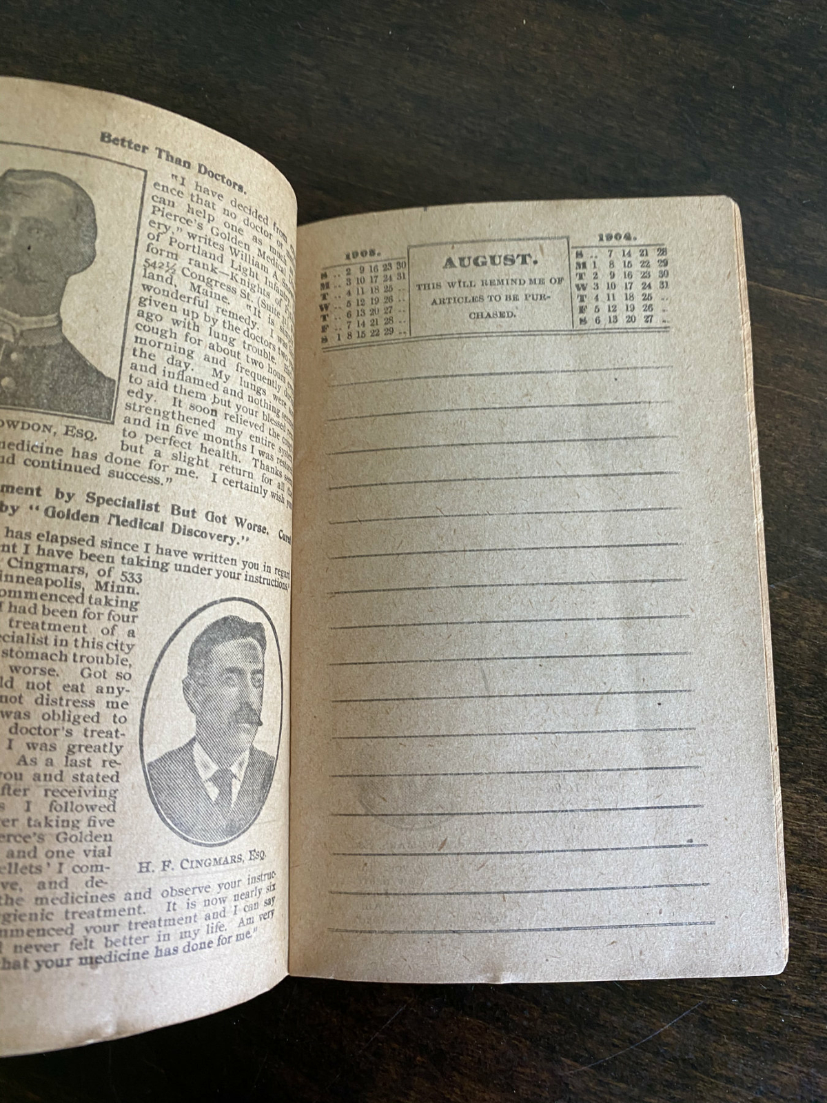 Vintage Pierce&rsquo;s Memorandum and Account Book for Farmers Mechanics 1902