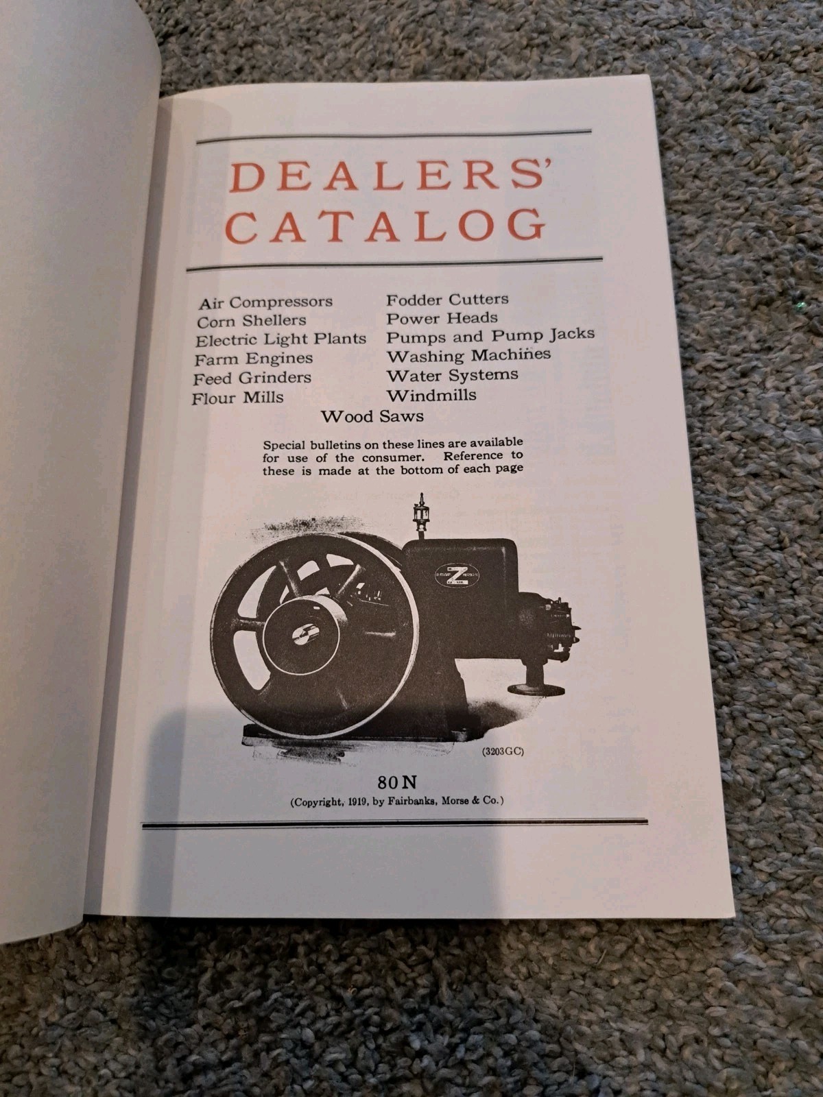 Fairbanks-Morse Farm Engines Dealer Catalog 80N 1919 REPRINT