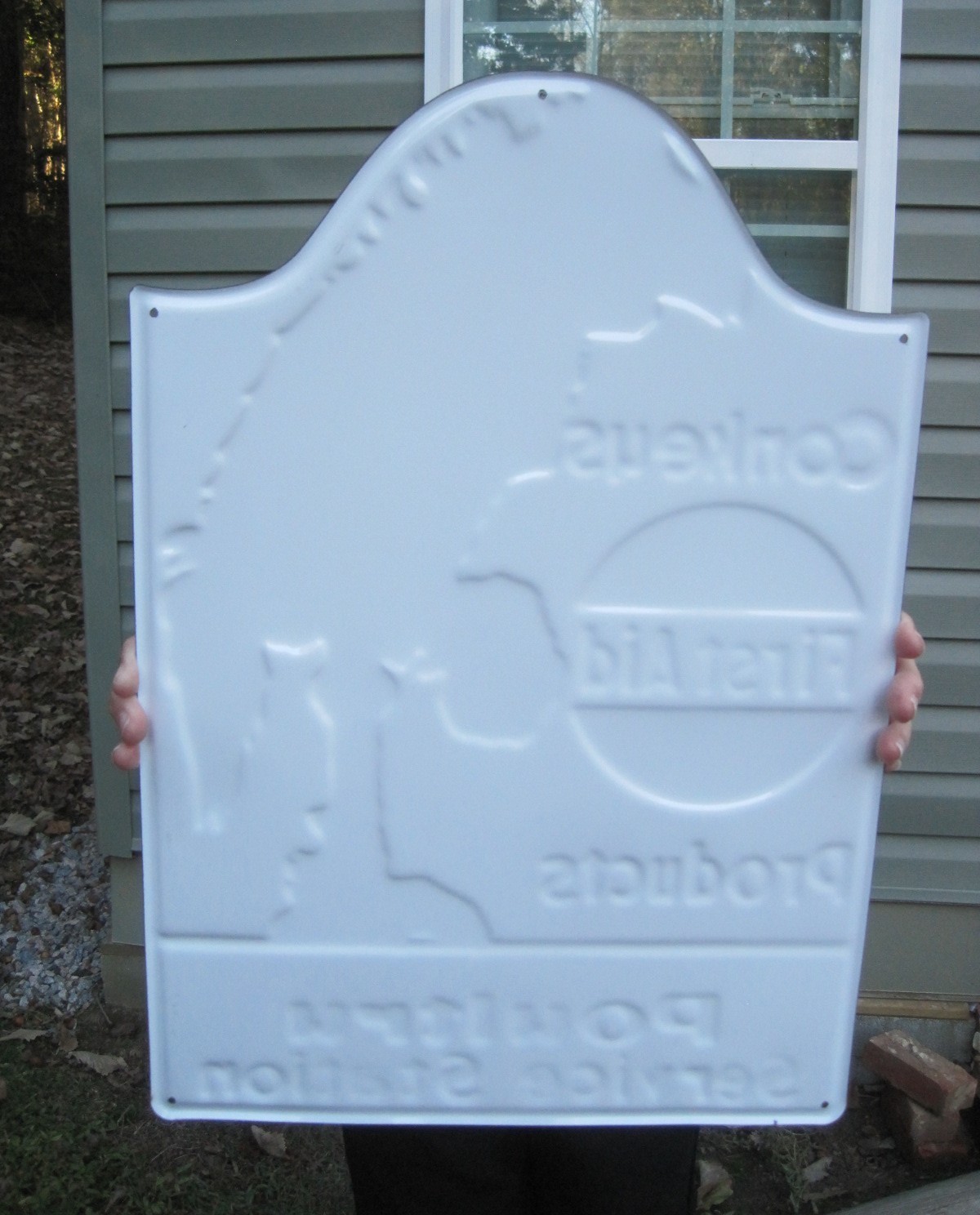 Conkeys First Aid Products Chicken Poultry Service Station Feed & Seed Farm Sign