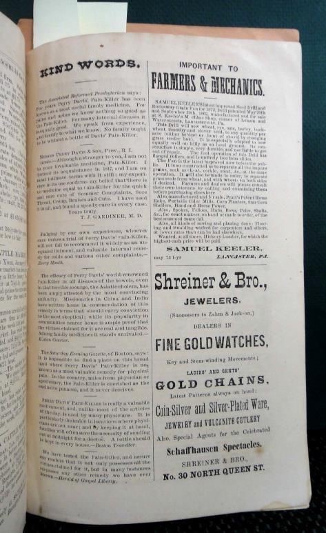 1874 antique LANCASTER FARMER MAG pa coffee agriculture native sheep ADS