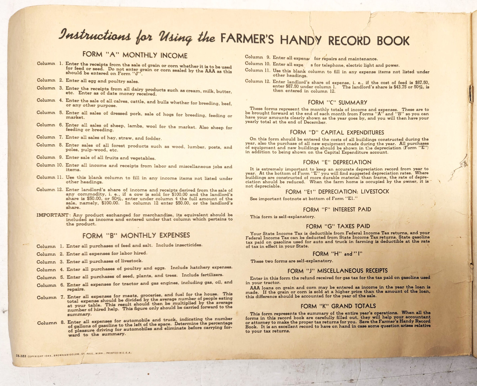 Walnut Cheese Co. Walnut ILL. Handy Record Book