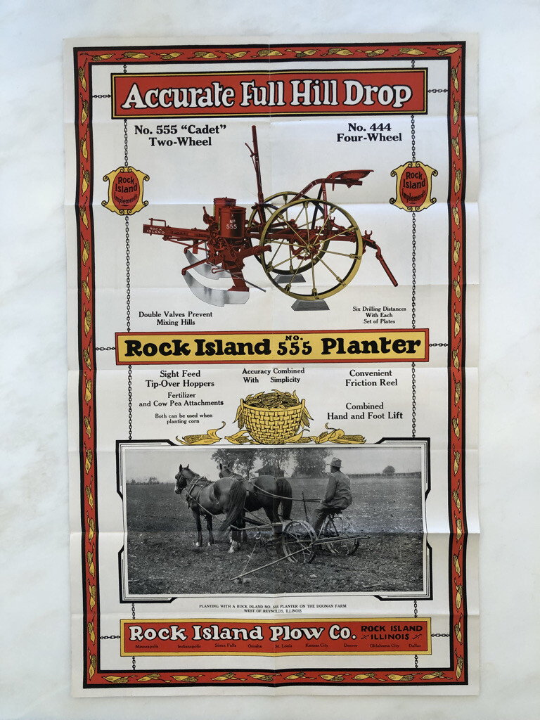 1930 ROCK ISLAND Planter PLOW Co FARM Advertising Antique Brochure POSTER