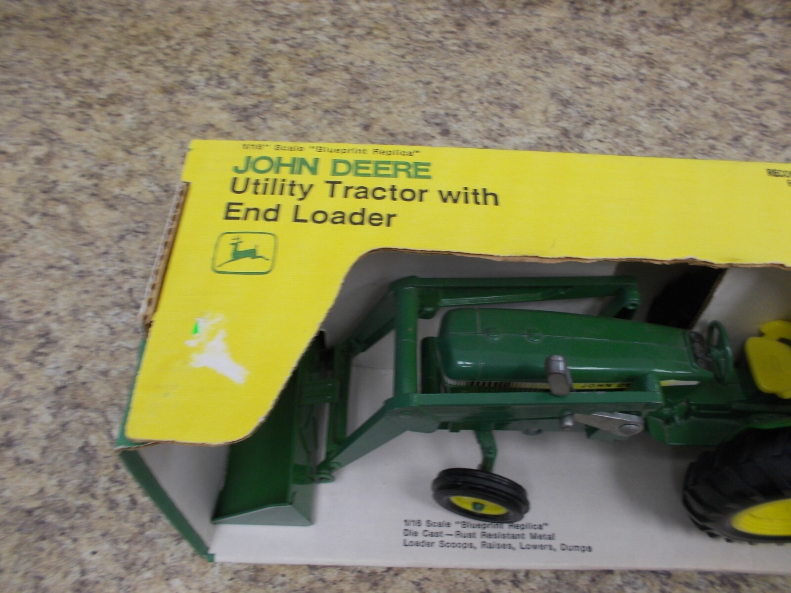 John Deere utility toy tractor w/ loader 1/16 Ertl Co. NIB IN Box 517