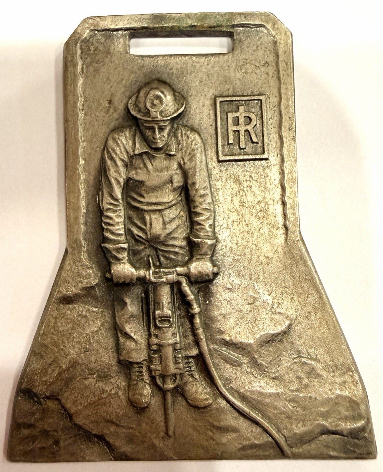 Vintage INGERSOLL RAND Jackhammer Worker Watch Fob Advertising Whitehead Hoag