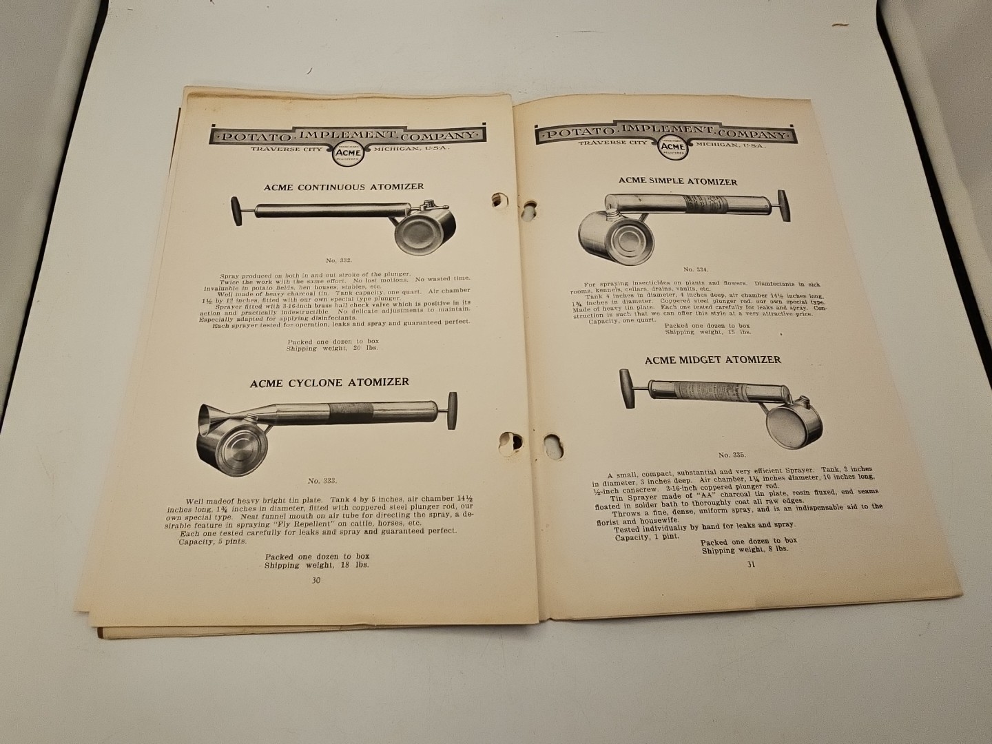 acme potato implement co catalog brochure traverse city MI no29